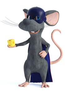 heroic African bomb sniffing rat cartoon image